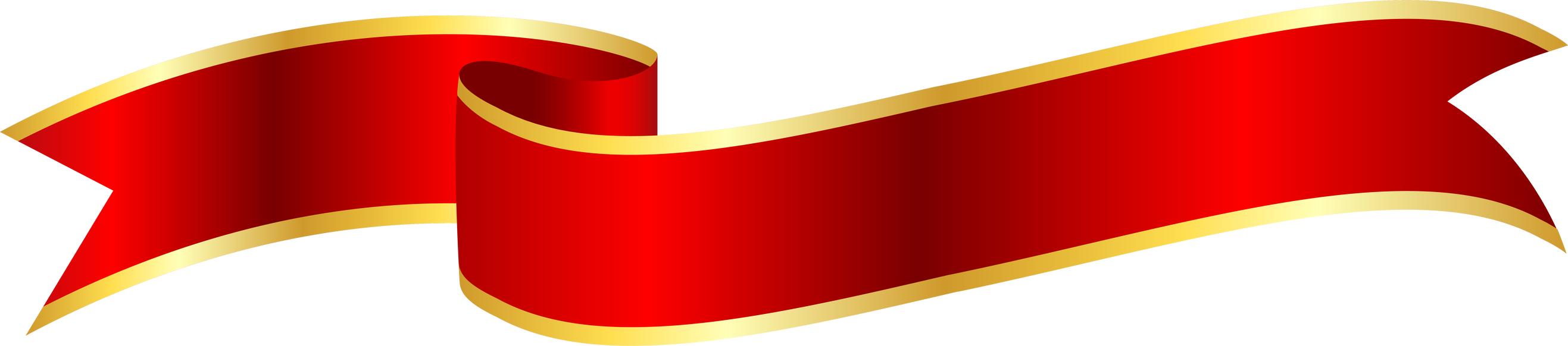 Red ribbon with gold stripes